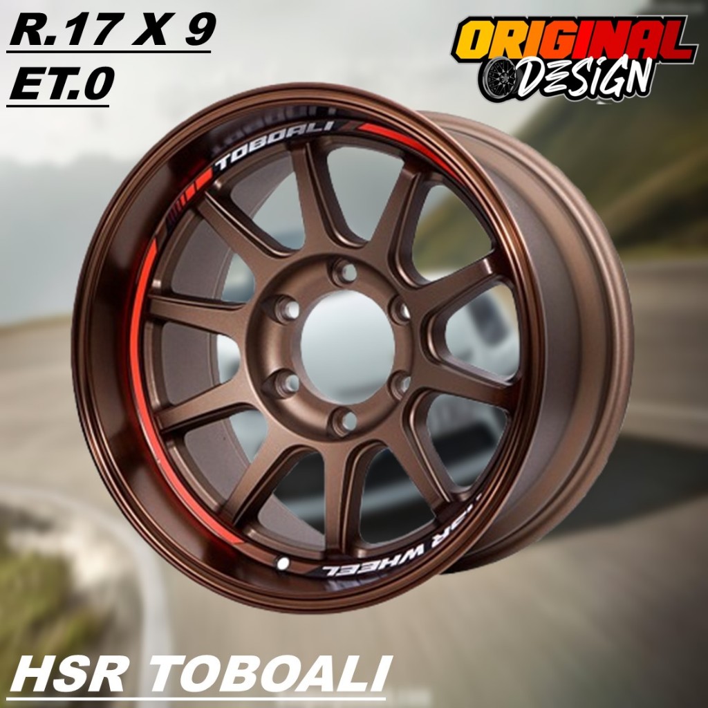 Pelek mobil PAJERO, FORTUNER, TRITON, ring 17 lubang 6 HSR TOBOALI R17 lebar 9 bronze