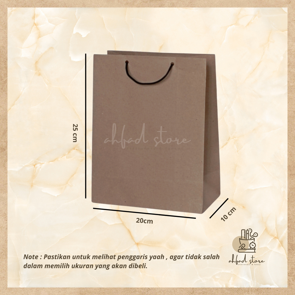 

Paper Bag Polos 20x10x25 / Paper Bag buku / Paper Bag polos / paper Bag murah