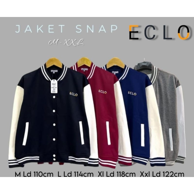 JAKET BASEBALL ECLO / JAKET ECLO BAHAN FLECE TEBAL / JAKET UNISEX PREMIUM