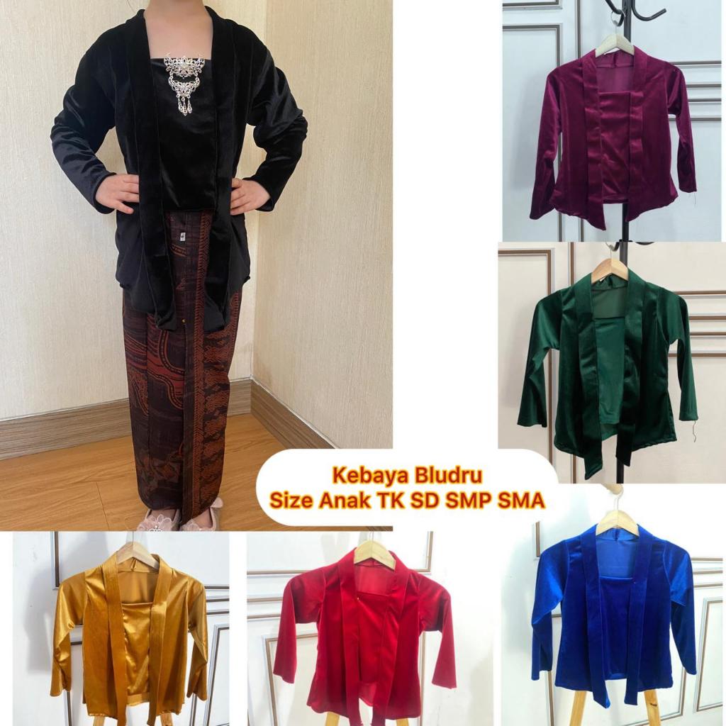 Baju Kebaya Anak Beludru TK SD SMP SMA Pakaian Adat Daerah Jawa Jogja Solo Set Kebaya Kutubaru Anak 