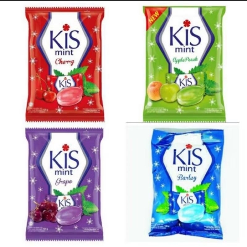 

Permen Kis Mint 1 Pack Kiss Candy Rasa Cherry, Barley, Grape & Apple Peach