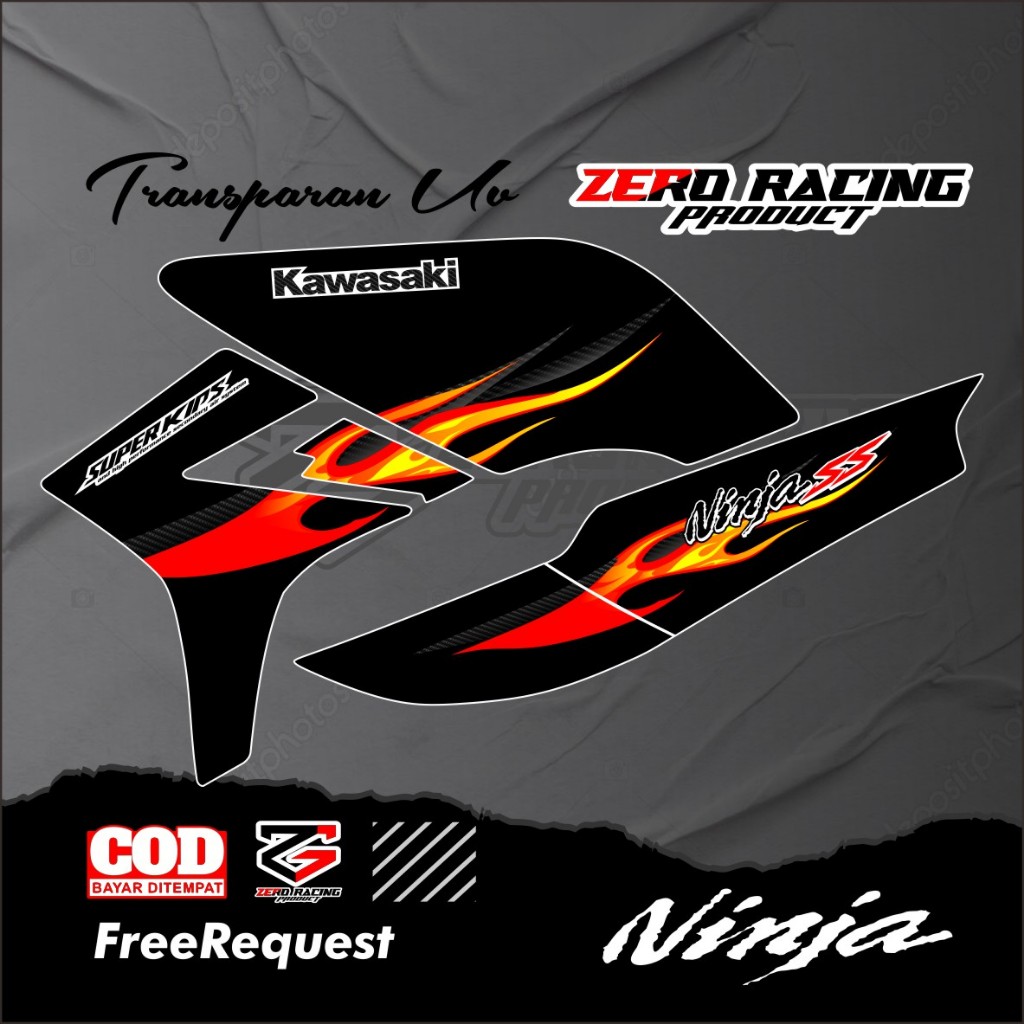 Striping Variasi NINJA SS Transparan Striping Ninja R NINJA SS ORIGINAL STRIPING MOTOR KAWASAKI NINJ