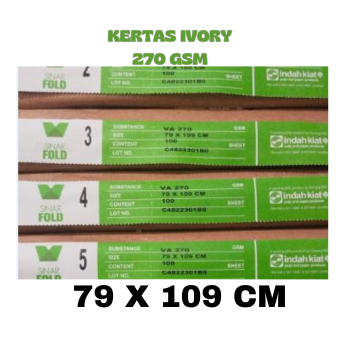 

KERTAS IVORY 270 GSM UKURAN PLANO ( 79 X 109 CM ) , 1 LEMBAR