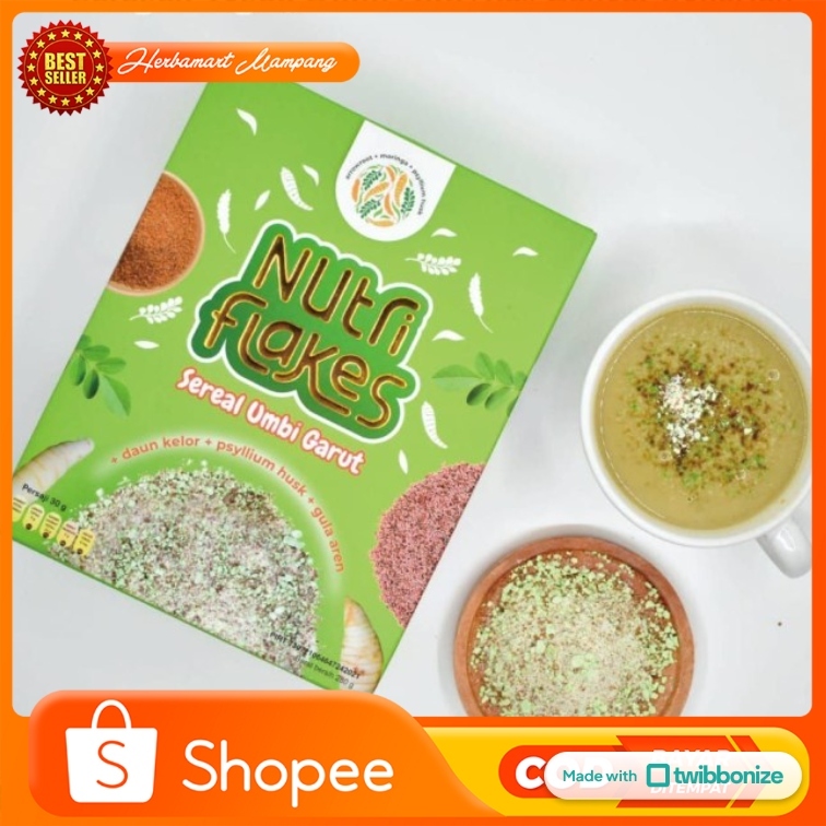 

NUTRIFLAKES SEREAL SEHAT UMBI GARUT - SOLUSI UNTUK GANGGUAN PENCERNAAN - Paket 1 Box