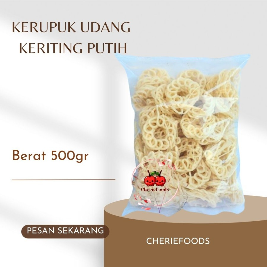 

Kerupuk mentah putih keriting / Kerupuk Udang Bulat Keriting / 500gr