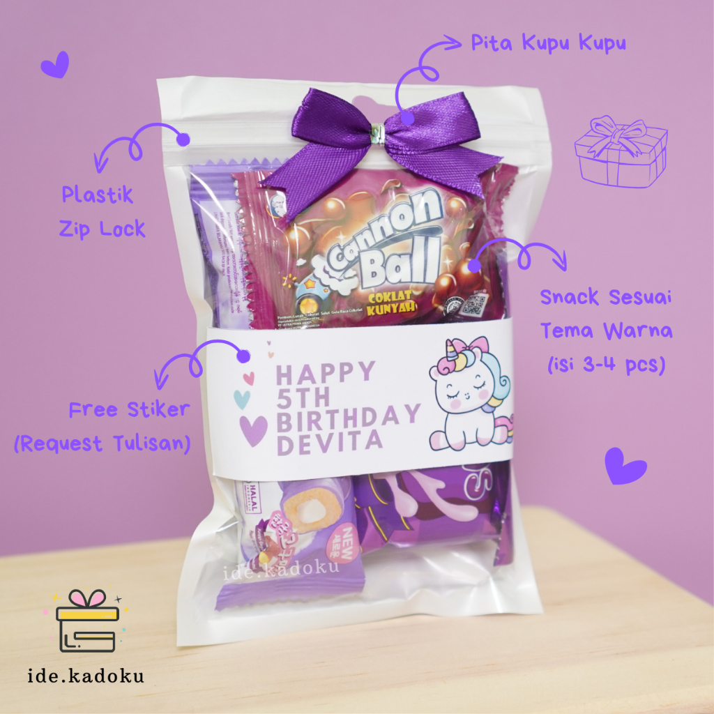 

Mini Gift Snack Tema Ungu / Mini Hampers / Mini Gift Ulang Tahun