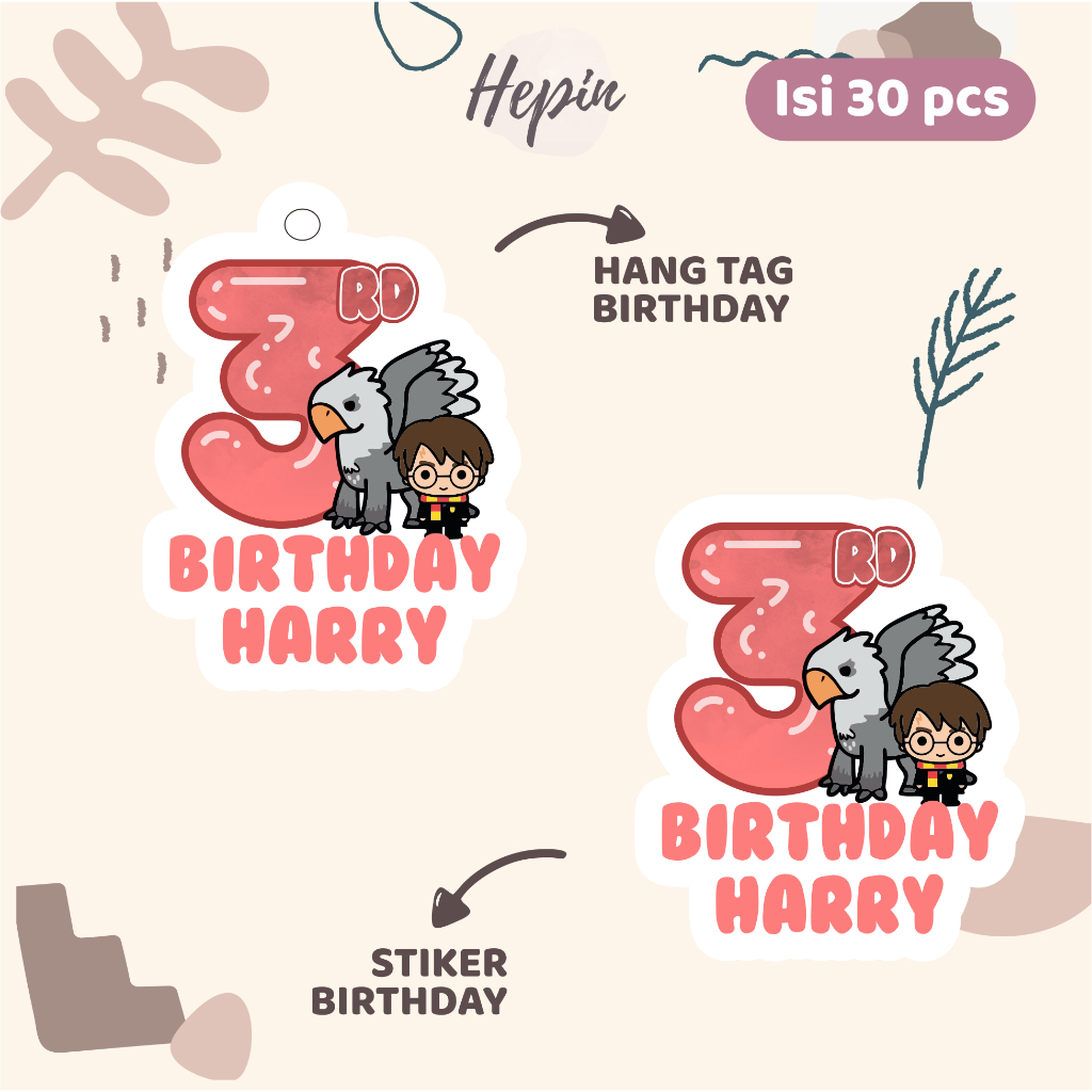 

(30pcs) Hang tag & stiker ulang tahun Tema HARRY POTTER /murah/lucu /label tag ulang tahun murah/hang tag ulang tahun/tag souvenir ulang tahun/stiker nama ualang tahun/diecut stiker&t ag