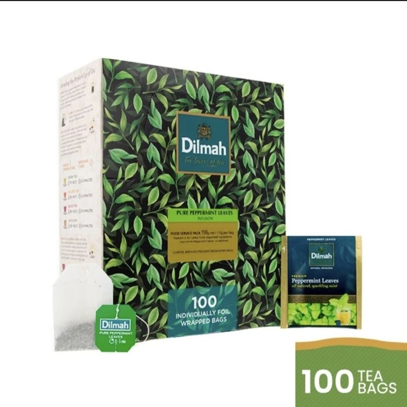 

Dilmah Pure PEPPERMINT LEAVES Tea ( 100 Foil Envelopes )