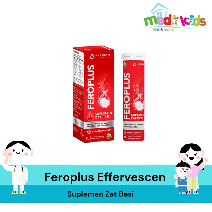 Feroplus Effervescent Tablet Fero Plus Tablet Effervescent - Suplemen Zat Besi