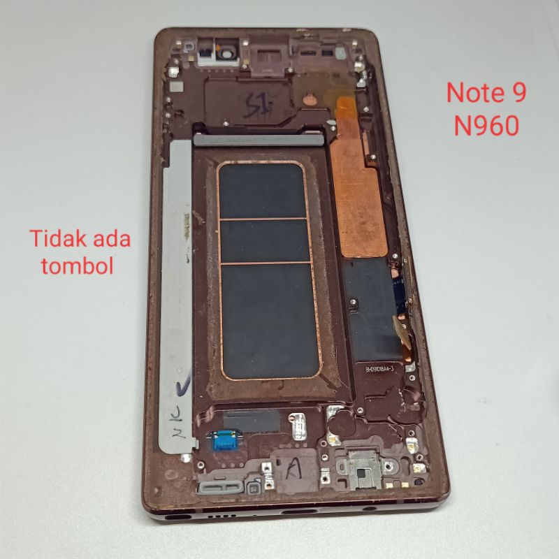 Bazel Tulang tengah/Frame Tatakan lcd Samsung Note 9 N960 Bekas Copotan tidak ada tombol Bonus lcd R