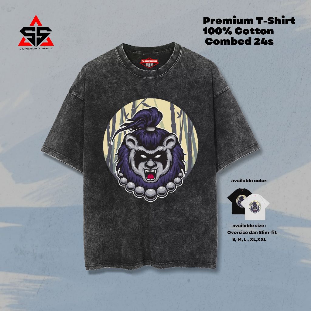 SUPERIOR Kaos Bear Oversized washed tshirt Oversize slimfit sandwash BEAR-2