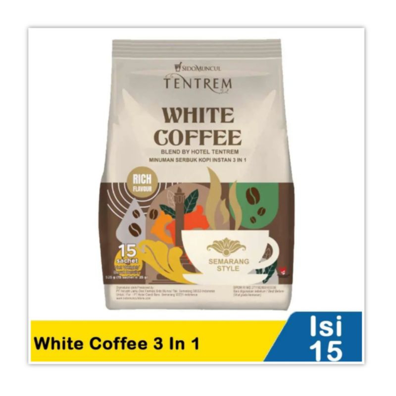 

Tentrem White Coffee 3in1 isi 15 sachet Sidomuncul Kopi Instant