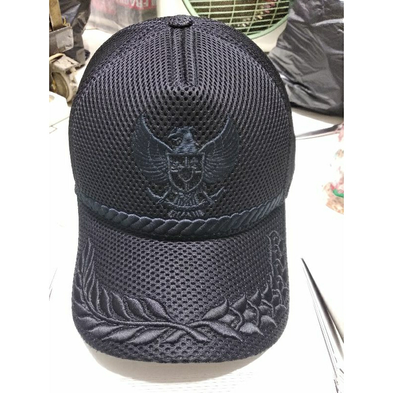 Topi jaring garuda hitam full