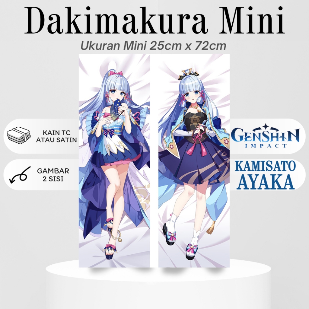DAKIMAKURA MINI Genshin Impact AYAKA KAMISATO Bantal Anime Waifu Mini