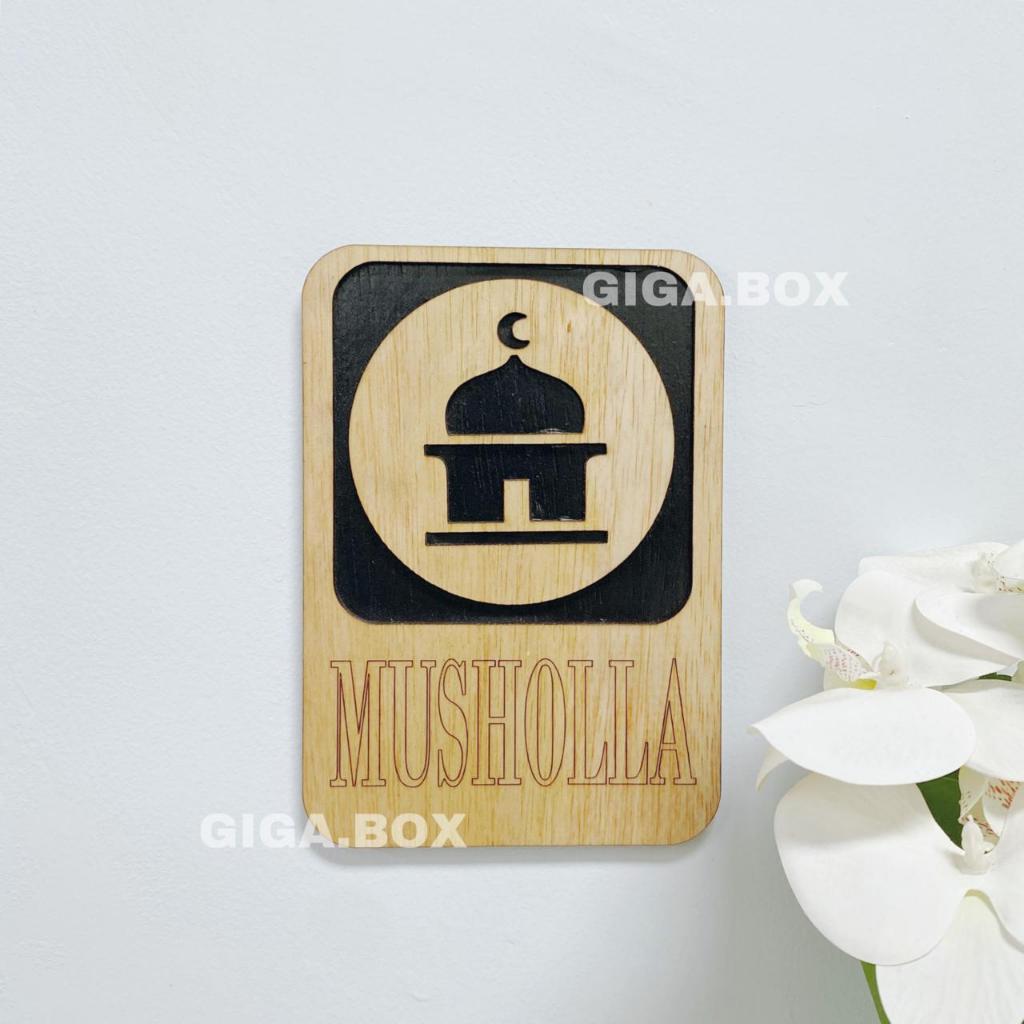 

Mushola Sign Board Kayu Papan Tempel Dinding Petunjuk arah/lokasi Mushola