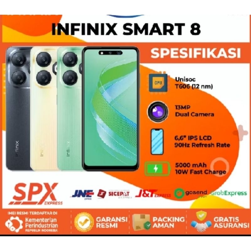 HPI Infinix Smart 8 [3GB+64GB] [4GB+64GB]  Garansi Resmi 1 Tahun original 100% BARU