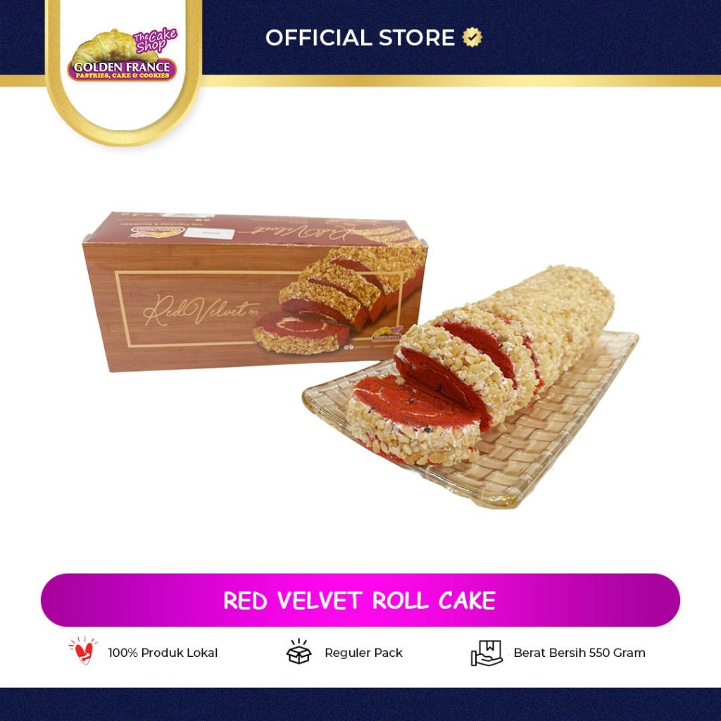 

BOLU ROLL CAKE RED VELVET GOLDEN FRANCE (552gram)
