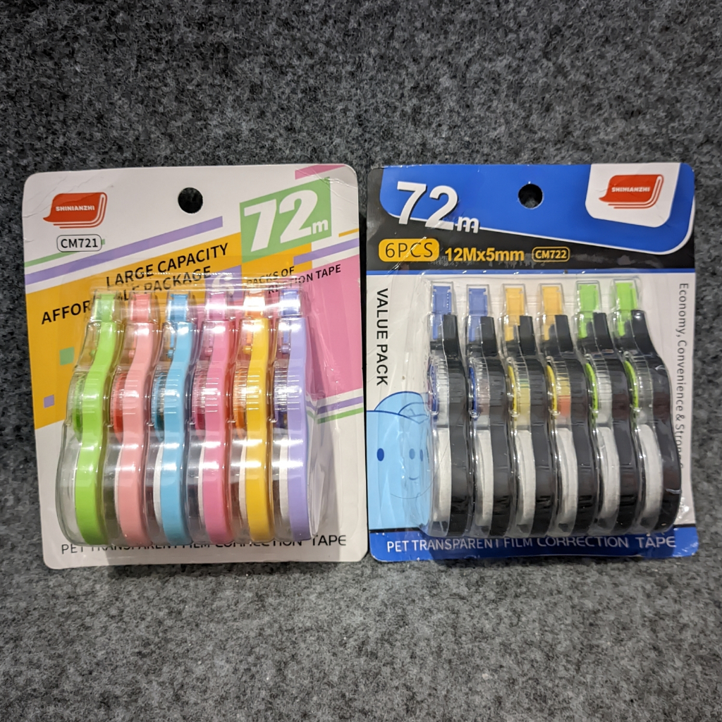 

Correction Tape 12m 6pcs Tip Ex Kertas Roll