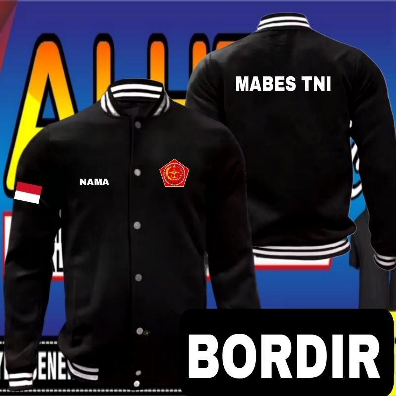 Jaket bordir mabes TNI jaket mabes TNI jaket varsity mabes TNI jaket baseball mabes TNI jaket kerja 