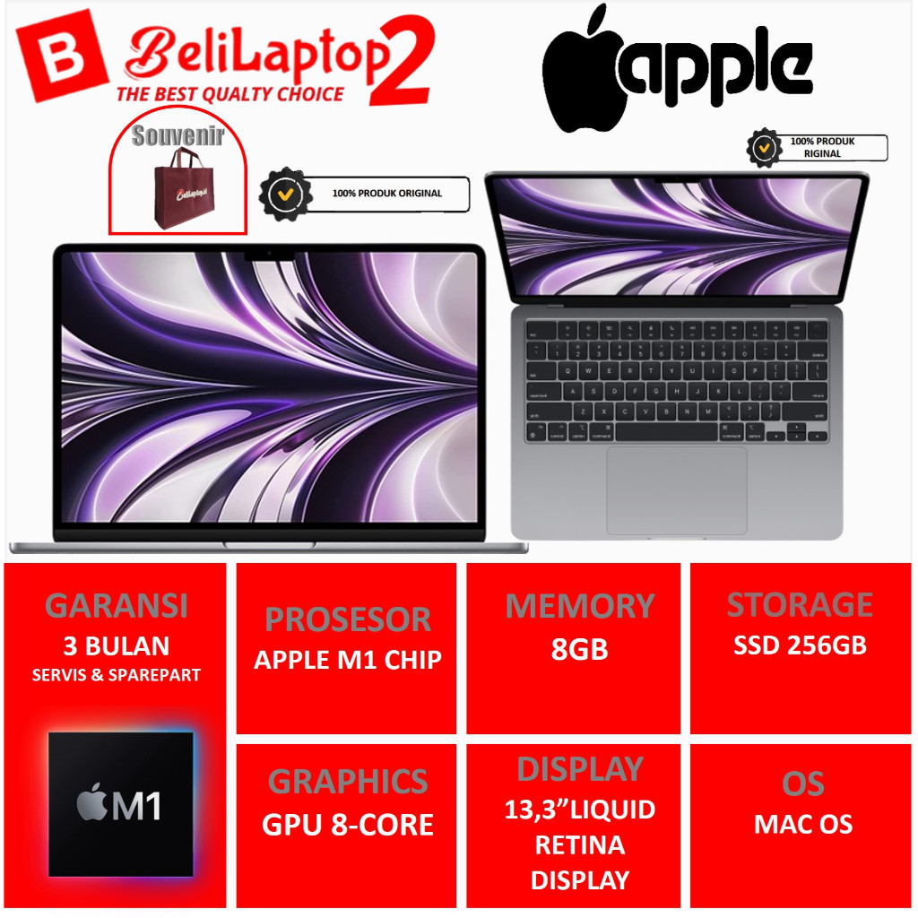 EX IBOX Laptop Macbook M1 PRO/AIR Original 8GB 256GB 13.3 Inc Retina Display