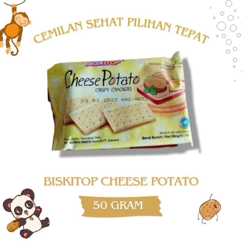 

BISKITOP CHEESE POTATO 50g-Biskuit anak anak dan dewasa terbaru rasa Keju yang lezat dan renyah