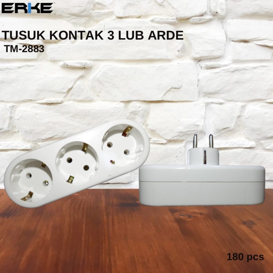 Stop kontak tusuk kontak 3 / 4 lubang Erke Arde TM2883 2884 SNI