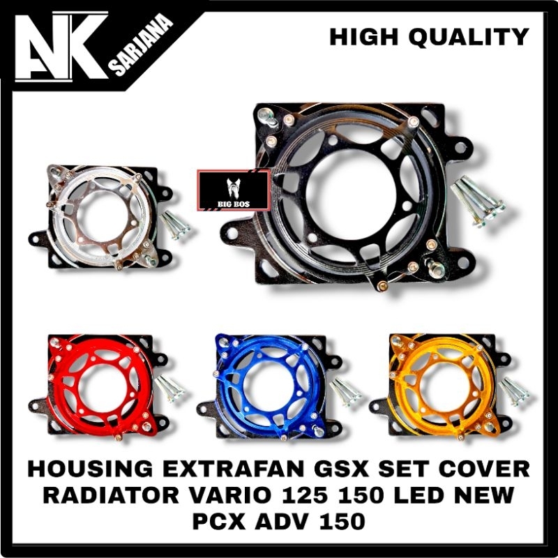 HOUSING EXTRAFAN COVER OTOM KIPAS RADIATOR EXTRA FAN GSX SET COVER RADIATOR NMAX AEROX LEXI CNC