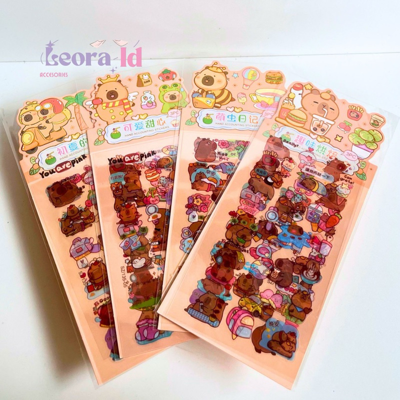 

Leora - Sticker Capybara | Stiker anak | Stiker Lucu | Stiker Karaker | Stiket Aesthetic | Stiker premium
