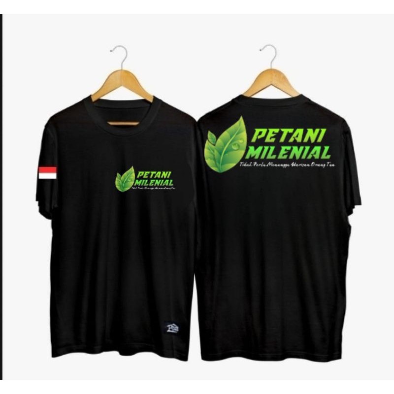 KAOS PETANI MILENIAL MOTIF DAUN HIJAU