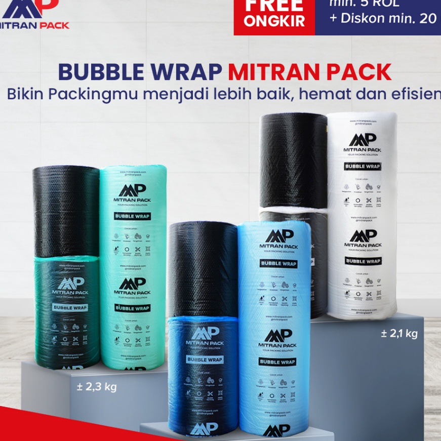 

KP8 Bubble Wrap 125 cm x 5 meter Hitam Bening Mitran Pack