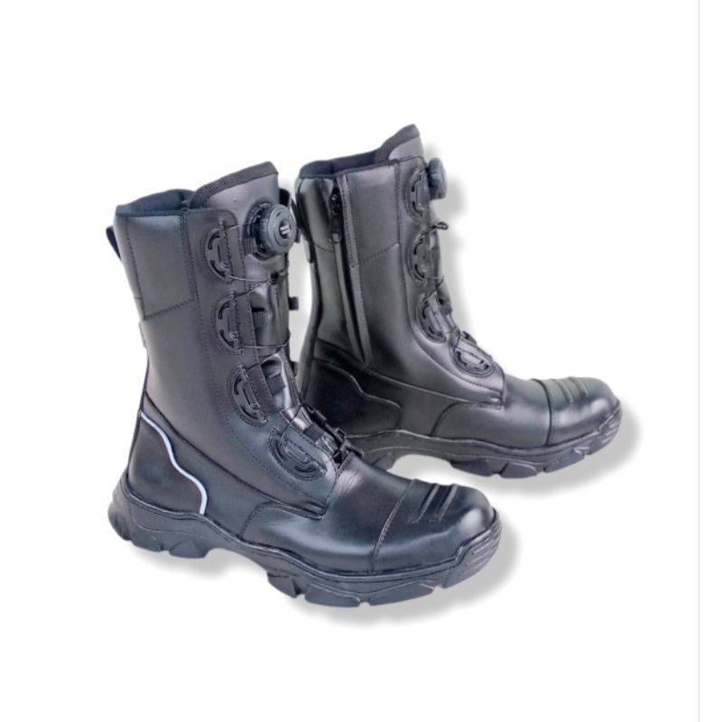 sepatu kulit pdl boots damkar tali putar 006 aleus