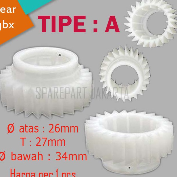 SUPER Plastik gear gearbox mesin cuci 1 tabung 33A