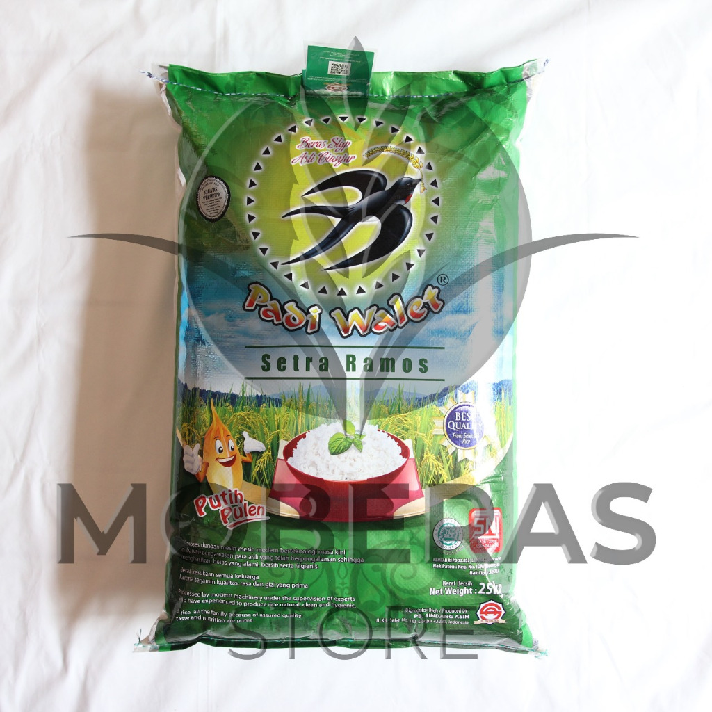 

(INSTANT) BERAS SETRA RAMOS ASLI CIANJUR / BERAT 25KG / PADI WALET