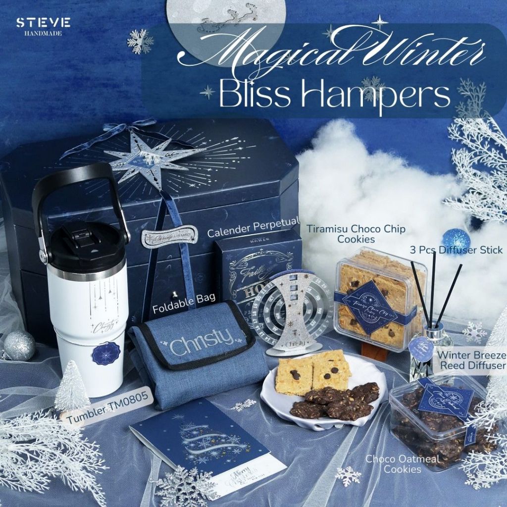 

Hampers Natal Parcel Christmas Magical Winter Hadiah Custom Tumbler Foldable Bag Reed Diffuser Bliss Set