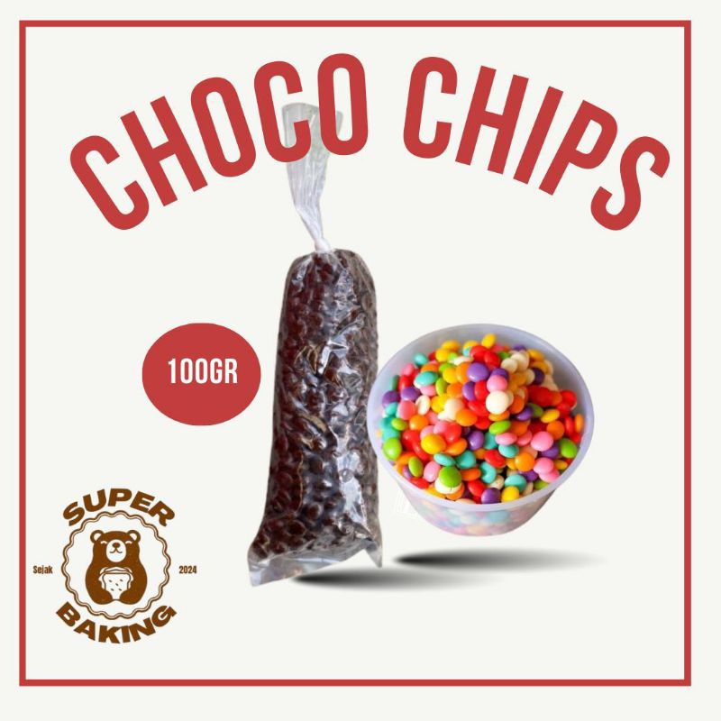 

Choco Chips Setengah Bulat L'Agie 100gr Bakestable (Dark Choco/Warna Warni)