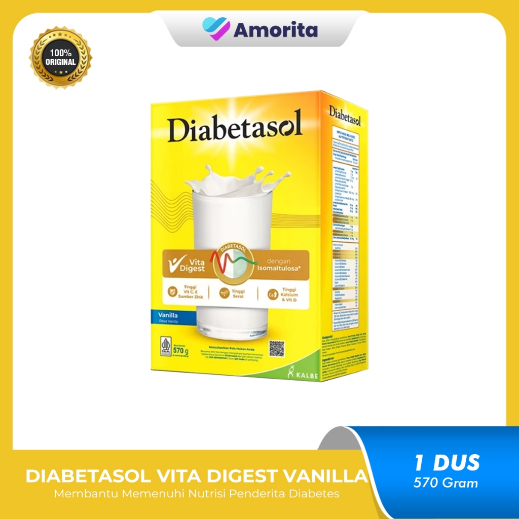 

Diabetasol Vita Digest Vanilla 570gr - Susu Nutrisi Pengganti Makan Penderita Diabetes