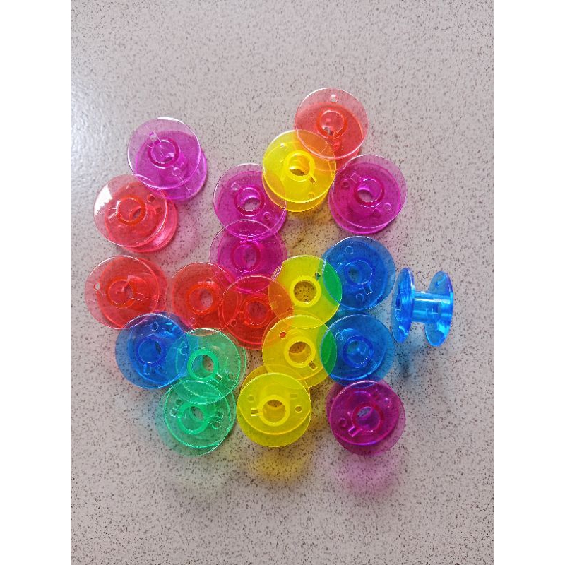 Bobbin/Spool Plastik Warna (Mesin jahit Portable/klasik/Butterfly/singer/tradisional)Bobbin spool