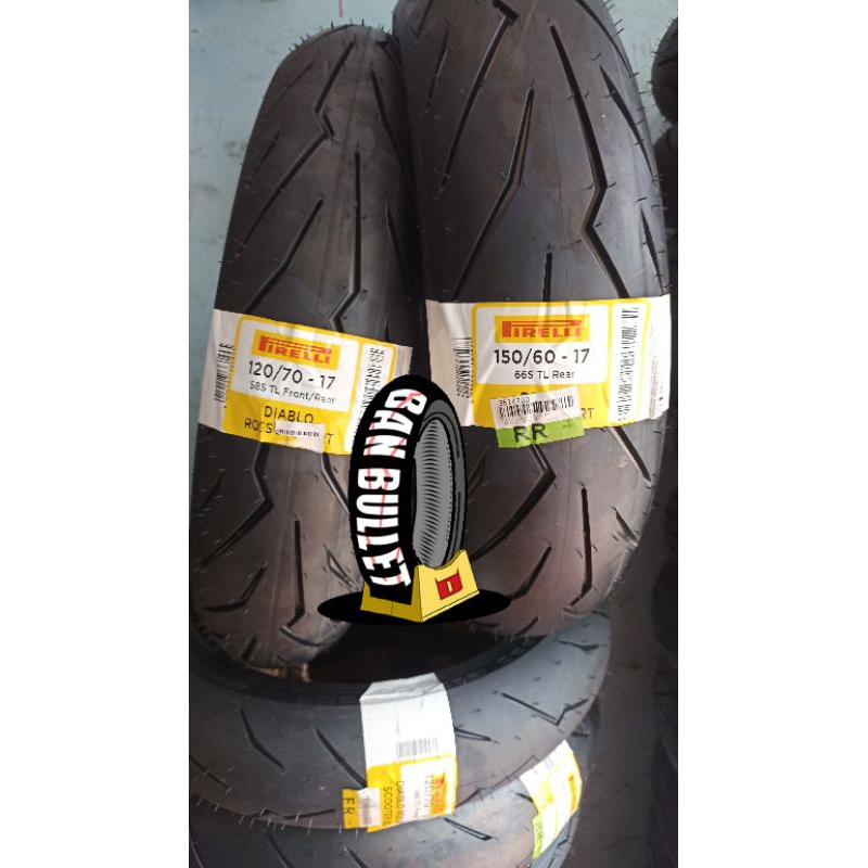 Paket Ban motor Pirelli Diablo Rosso Sport 120/70-17 & 150/60-17 (Paket Ban motor Ninja 250 / R15V3 