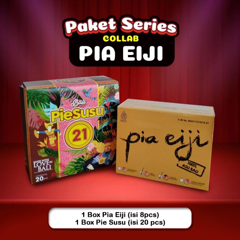 

PAKET HEMAT PIE SUSU 21 ISI 20 PCS+PIA EIJI ISI 8 PCS OLEH OLEH ENAK CAMILAN KHAS BALI ASLI