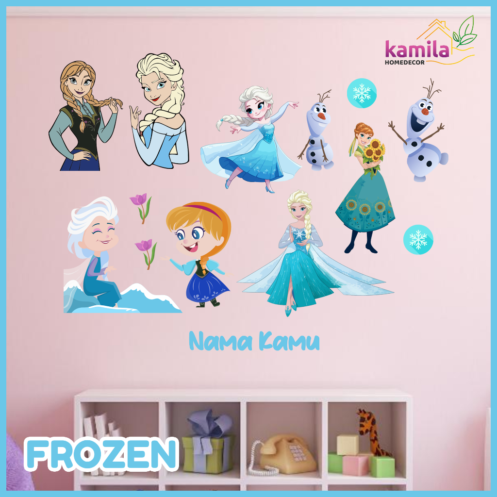 Kamila Creative  - Stiker Dinding Custom Nama Karakter Frozen New Dekorasi kamar anak