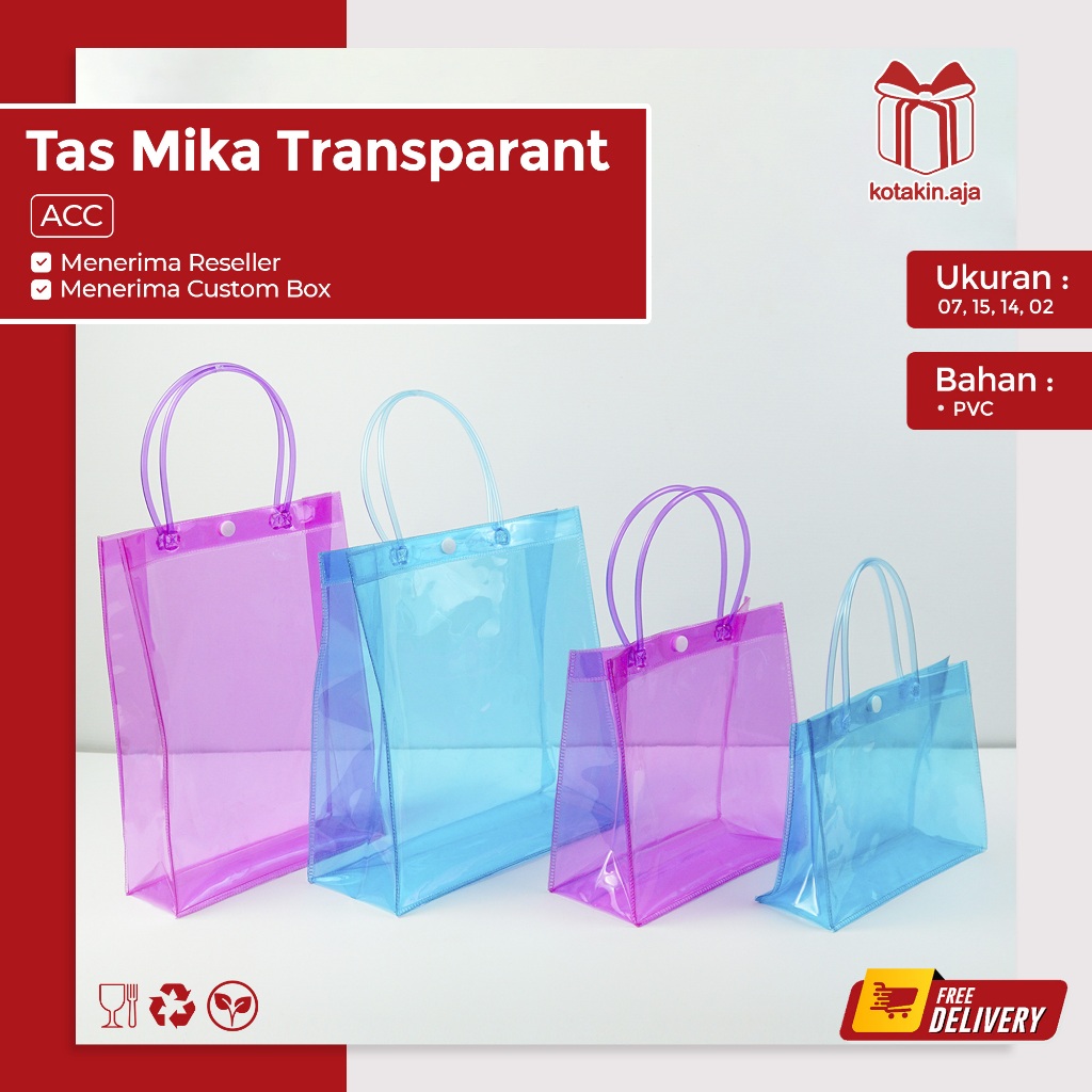 

Tas Mika PVC / Tas Mika PVC Transparan / Tas Bening / Tas Transparan / Tas Hampers I ACC02-ACC15