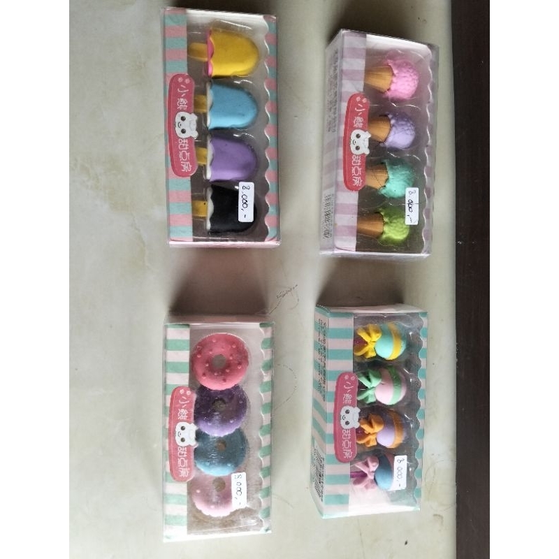 

Penghapus Pensil Macaron Karakter set isi 4