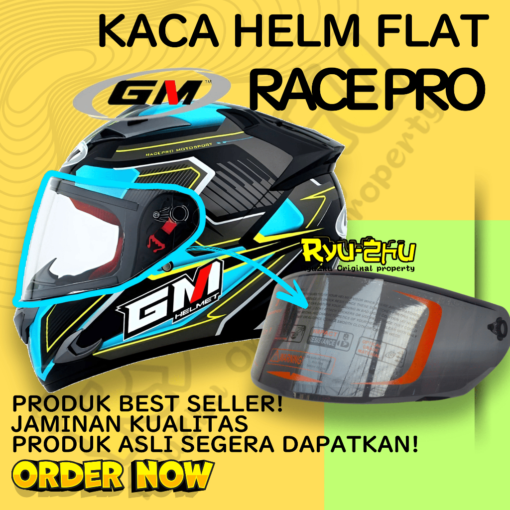 Kaca Helm Flat visor GM RACE PRO HANDARB