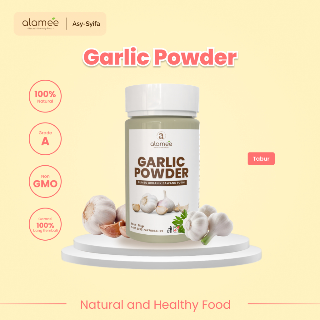 

Bawang Putih Bubuk Garlic Seasoning Powder Bumbu Masak Dapur Organik Rempah Rimpang Murni Asli 75g
