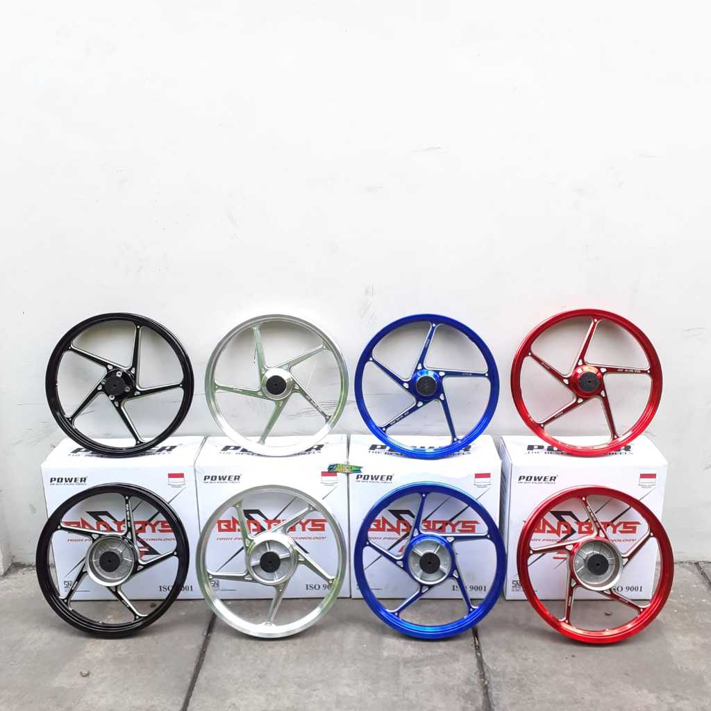 Velg Vlg Peleg Racing Palang 5 Bad-boys Gen 1 CNC Ring 17x140 17x160 Hitam Merah Crome Biru  Jupiter