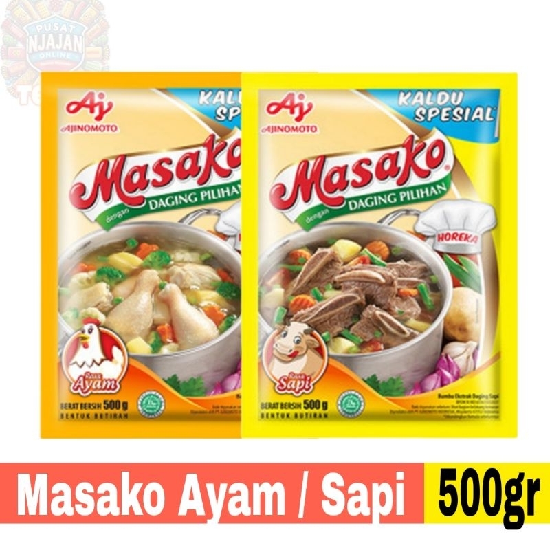 

Masako Kaldu Bubuk 500gr Kemasan Besar Rasa Ayam / Sapi