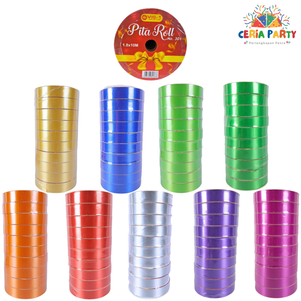 

Pita Kertas panjang 10meter merek VIS-1 / Pita kado
