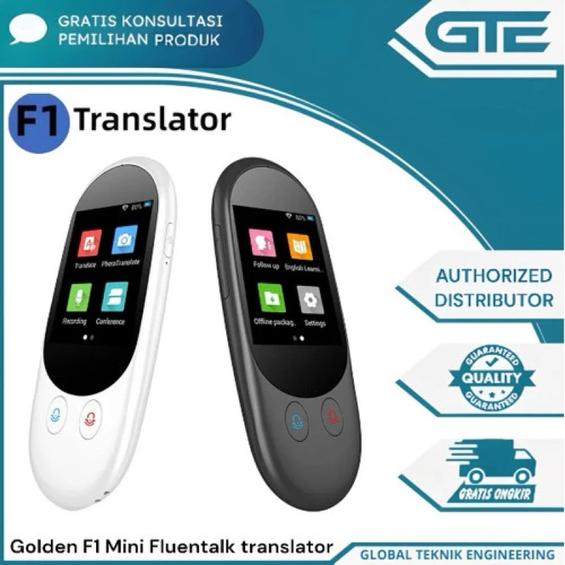 Golden F1 Mini Fluentalk translator alat penerjamah bahasa Portable Smart Translator - Alat Penerjem
