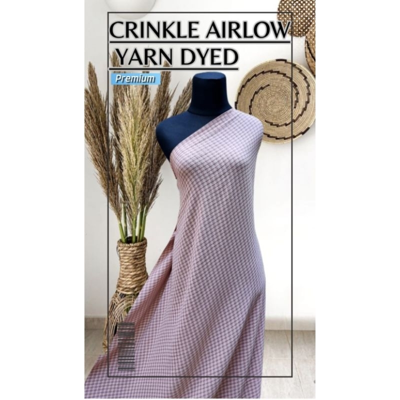 Kain Crinkle airflow motif kotak kotak