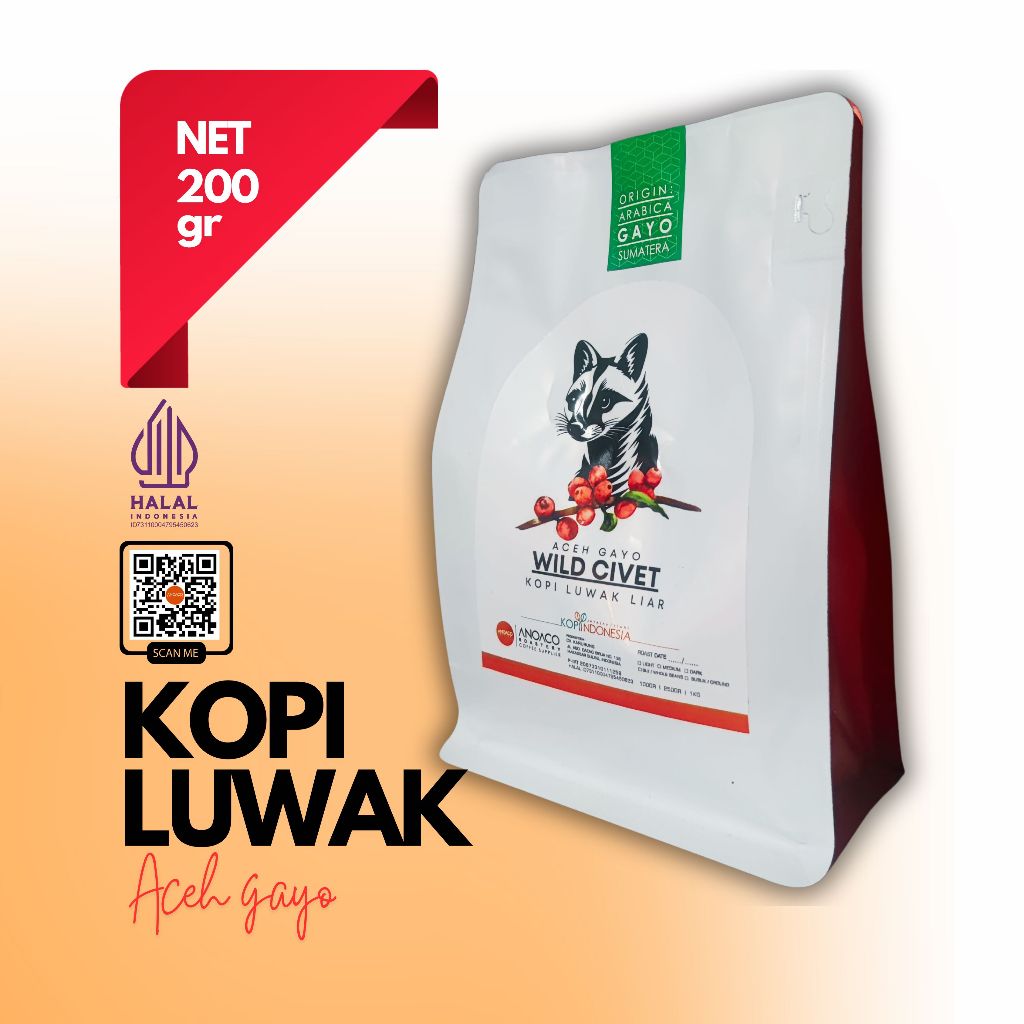 

ANOACO ROASTERY KOPI ARABIKA LUWAK LIAR GAYO 200GR